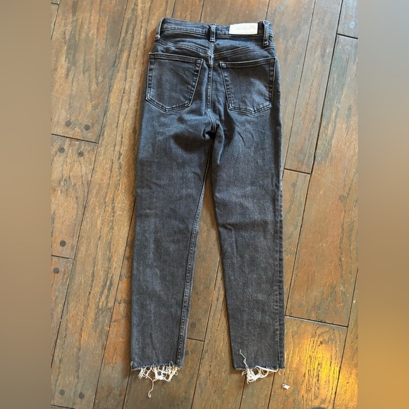 RE DONE Charcoal button fly jeans size 25 casual chic minimalist - Picture 2 of 4